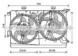 AVA QUALITY COOLING Вентилятор, охлаждение двигателя FT7608